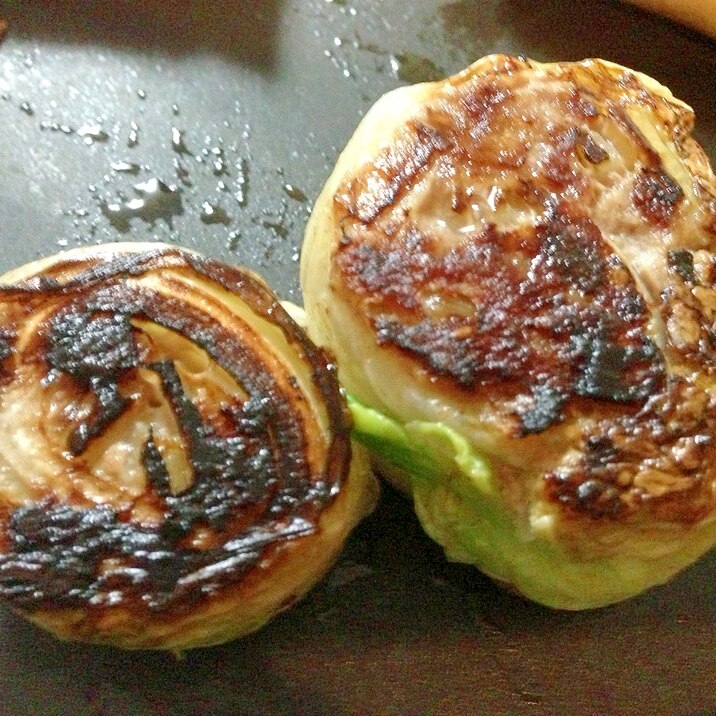 白菜で餃子の具を巻いてみました